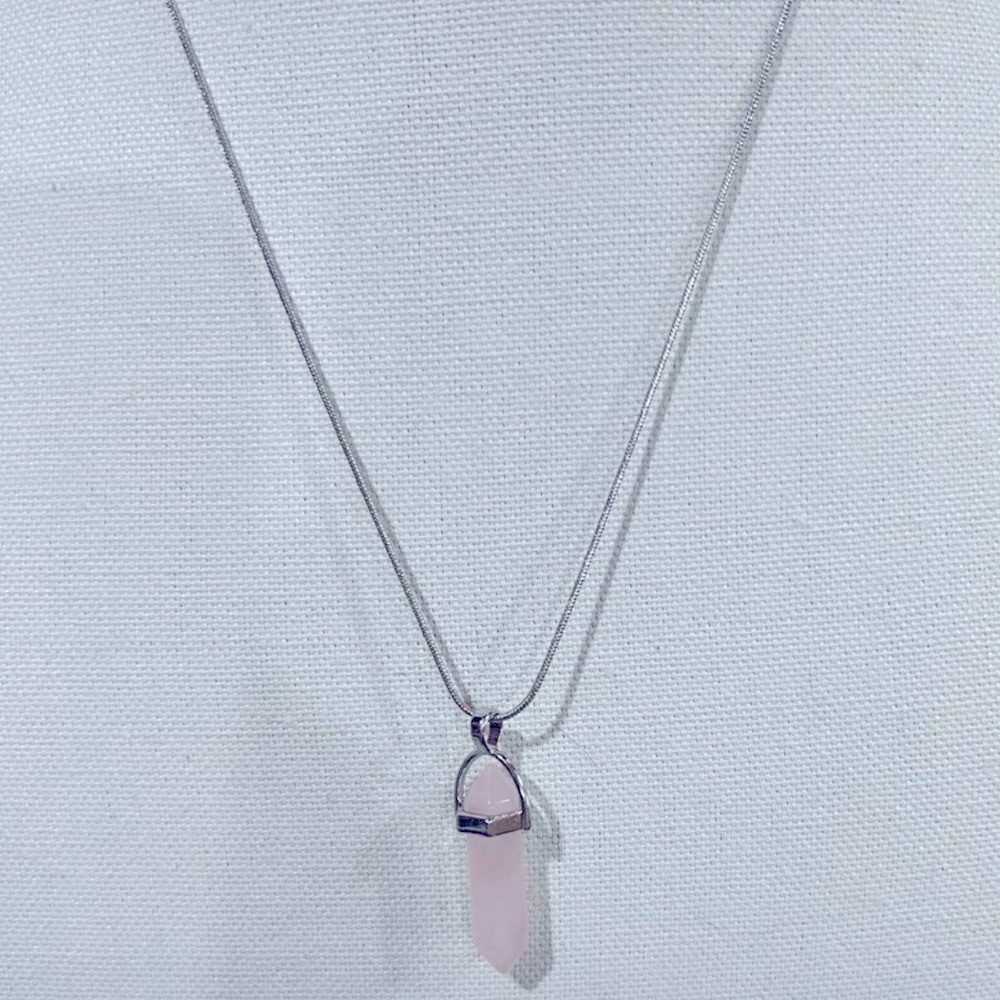 Chakra healing stone necklace and 925 silver chain.